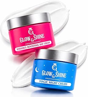 Glow & Shine Professional™ Radiance Boosting Day Cream and Magic Night Cream Combo, 24-Hour Brightening System, with Kojic,Niacinamide, Hyaluronic Aci