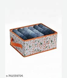 7 Grids Non Woven Wardrobe Closet Drawer Organizer For Clothes Storage Organiser Foldable and Stackable Jeans, Sweater, Dresses, T-Shirts Organizer Bo