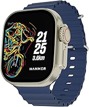 HAMMER Active 2.0 Plus 2.1" HD Display Smart Watch with Gesture Control, Bluetooth Calling, DIY Watch Face Studio, Sports Modes, Functional Crown, Dyn