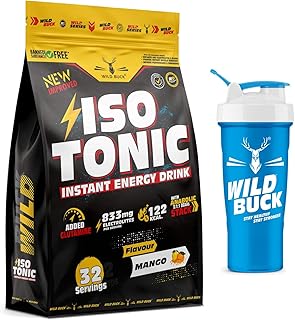 WILD BUCK Isotonic Instant Energy Drink,Workout Electrolyte Energy Drink With Anabolic Stack 2:1:1 Bcaa,Dextrose Monohydrate & L-Glutamine|833Mg Elect