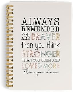 ANIANG Inspirational Spiral Notebook, Motivational Journal Gifts 5.5"x8.3" 164pages Lined Journal Notebooks College Ruled, Always Remember You are Bra