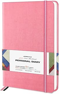 Jhingalala Fabric Cover Diaries - Pink Fabric Hard Journal Cover Diary with Monthly Planner and Elastic Closure I Hardcover Jounal Notebook For Girls