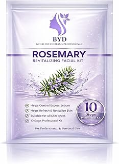 BYD Professional Rosemary Facial Kit for Oil Control & Deep Cleansing | 10 Step Salon Facial for Glowing Skin | Revitalizing Skin Refresh | Suitable f