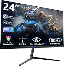 Sealan 24 Inch Monitor with Speaker FHD 1920 x 1080p 100Hz Computer Screen 99% sRGB 3ms Monitors for PC Support DP HDMI VESA Gamer Monitor Sync Visual