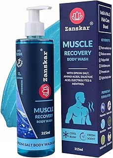 Zanskar Epsom Body Wash (315 ml) for Workout Recovery | Active Lifestyle Shower Gel | Sore Muscles & Fatigue Relief | Salicylic Acid + Niacinamide + A