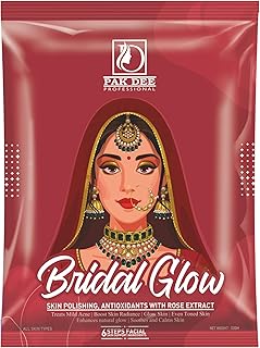 Bridal Glow Facial Kit with Rose Extract | 6-Step Skin Polishing Facial | For Glowing, Even-Toned Skin | Suitable for All Skin Types (53g)