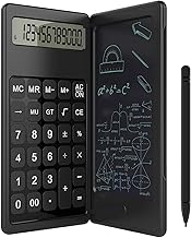 4-Function Student Calculator with Notepad, Black, Large Button, 12-Digit, Solar and Battery Powered, School Supplies for Kids, Middle/High School Stu