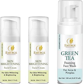 Skin Brightening Cream & Green Tea Foaming Face Wash Combo | Natural Glow & Oil Control | Daily Skincare Set for Radiant, Clear Skin