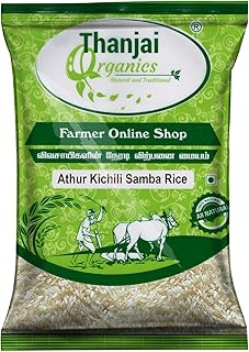 Thanjai Organics Athur Kichili Samba Boiled Rice (1 Kg)| Traditional Kichili Samba | Kichadi Samba Rice Pack Of 1