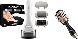 AGARO HV2179 1200 Watts Professional Volumizer Hair Dryer, 24K Gold Styling Surface & AGARO CR3001 Callus Remover with 3 Interchangeable Head Rollers