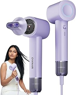 OWNAIR Hair Dryer for Women - AI High Speed Professional Ionic Blow Dryer with Smart Temperature Control, Fast-Drying Airflow, Lightweight Low-Noise S