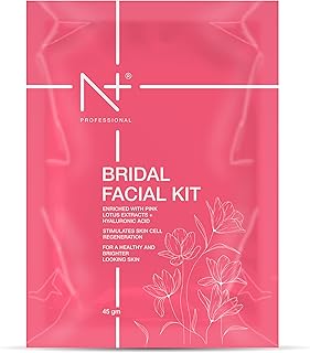 N PLUS Bridal Facial Kit, Enriched With Pink Lotus Extracts & Hyaluronic Acid, For A Healthy & Brighter Looking Skin - 45 Gm
