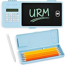 URM Smart Pen/Pencil Case with LCD Writing Pad & Calculator | 3 in 1 Digital Slate Geometry Box for Kids | Pen Pencil Box for School Use | Study & Toy