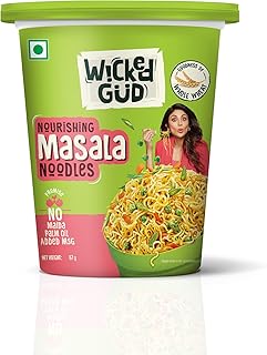 Wickedgud Nourishing Masala Cup Noodles 67 g | Whole Wheat | No Maida | No Palm Oil | High in Fiber | Source of Protein