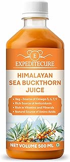 EXPEDITECURE Himalayan Sea Buckthorn Berry Juice Organics – 500ml | Natural Vitamin C Source, Omega 3 6 7 9 & Antioxidants | For Immunity, Gut Health