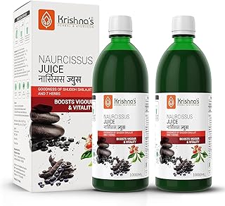 Krishna's Naurcissus Juice - 1000 ml | Ayurvedic ingredients Ashwagandha, Kaunch Beej, Vidari Kand, Shatawari, Akarkara, Safed Musli, Gokhru Etc | Hel