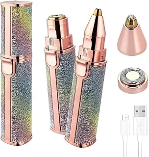 2-in-1 Eyebrow Trimmer for Women - Facial Hair Remover Machine For Women - Face,Upper Lips,Cheek, Chin and Nose Hair Remover, USB RECHARGEABLE Epilato