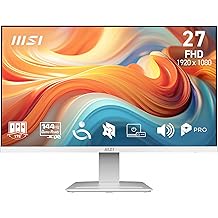 MSI PRO MP273W E14A 27-Inch FHD Computer Monitor, 1920x1080 IPS, 144Hz, 1ms, HDR Ready, Adaptive-sync, Eye Care, Built-in Speaker, HDMI 2.0, DP 1.2a,