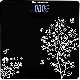 Thermomate Heavy Thick Tempered Glass LCD Display Digital Personal Bathroom Health Body Weight Scales (Flower Design Bathroom Scale) Made in India