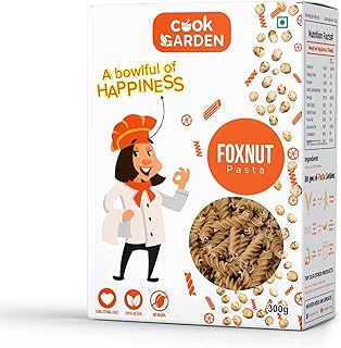 CookGarden Makhana Pasta 300g, Healthy Foxnut Fusilli Rich in Calcium High Protein, No-Maida Foxnut and Semolina