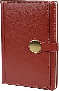 DIARO PU Leather Notebook, Hardcover, Magnatic lock with Card Holder and Pen Loop, 224 Ruled Pages, 80 GSM, Paper back, Daily journal for Men and Wome