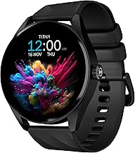 Titan Crest 1.43” AMOLED Smart Watch with BT Calling, AI Morning Briefs, Functional Crown, Health Tracking, Aluminium Body, 100+ Sports Modes, Smartwa