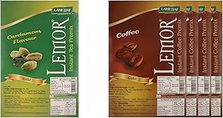 Lemor Gold Cardamom Elaichi Flavour Instant Tea Premix 1kg|Instant Coffee Premix 4 kg|premix Coffee and Tea for vending machine|Ready to drink tea