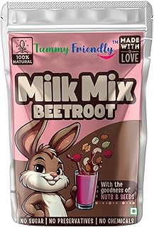 Tummy Friendly Beetroot Milk Mix for kids. Made of organic nuts, seeds, healthy milk mix for toddlers, 1 year, 2 year old baby and elder kids. Health