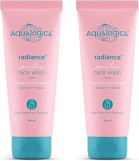Aqualogica Aqualogia Radiance+ Smoothie Face Wash | Refreshes, Hydrates & Illuminates | Controls Excess Oil | With Watermelon & Niacinamide - 100 Ml |