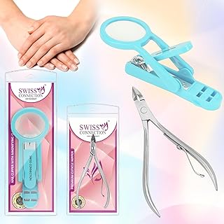 Luxury Pedicure Grooming Kit Stainless Steel Magnifying Nail Clipper/Cutter with 3X Magnifying Glass Foldable & Tow Nail Cutter Dead Skin Remover/Toen