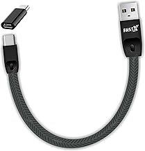 FASTX™ 2.1A Type C Compatible Power Bank Cable and Portable Charging Connector Combo Offer for C Devices, Charge only, Adaptor/coverter - Black (Micro