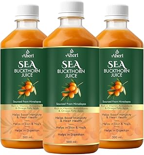 Sea Buckthorn Juice 500 ML | Buckthorn Berry Herbal Juice with Natural Vitamin C | Herbal Support for Immunity, Skin Glow & Gut Health | Omega 3 6 7 9