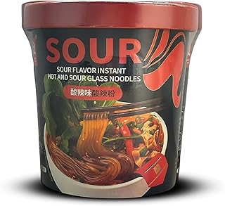 UMAI ZHENGWEN Sour Flavour Instant Hot & Sour Sweet Potato Glass Noodles 121g | Super Food Noodle | Healthy | 6 seasonings inside