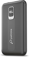 Pebble Rapid Air 22W Fast Charging Power Bank | Compact & Lightweight | Digital Display | Type-C & USB Outputs | 10-Way Circuit Protection - Black