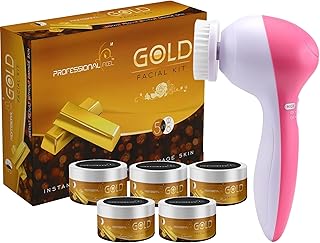 Professional Feel Gold Lotus Facial kit With Face Massager for Facial, For All Type Skin Solutioin Women & Men Facial Kit ( 250 G)