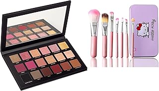 HUDA CRUSH BEAUTY Eyeshadow Palette with Brush Set Makeup Combo kit of Rose Gold Remastered (18 Shades in 1 Kit) Eyeshadow Palette With Eye Shadow and