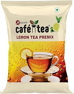 Café N Tea Instant Lemon Tea Premix 1Kg | Refreshing Lemon Flavour Tea Powder | Just Add Hot or Cold Water | 100 Cups | Office, Home, Vending Use | Qu