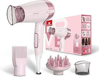 Havells Styling Hair Dryer | 3 Detachable Attachments | Diffuser, Quill-Style Comb & Aerofocus Nozzle | 3 Temperature/ 2 Speed Settings | Cool Shot |