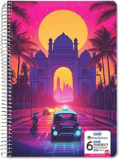 SOLO Spiral Notebook A4 Size - 300 Pages | 6 Subject Divisions | Flexible Soft Plastic Cover with Stylish Designs | 29.7 x 21 cm | Ideal for College S