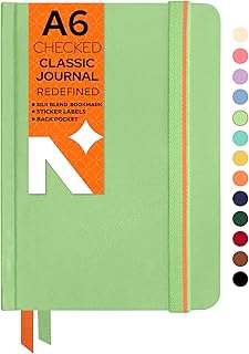 NEORAH - A6 Squared, Notebook – Checked Journal -160 Pages-110 GSM- (148 mm x 105 mm)-2026 Office Notebook-Completely HANDMADE for journaling, writing