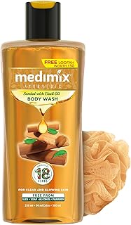 Medimix Ayurvedic Body wash, Sandal With Eladi Oil For Clear, Glowing And Tan-Free Skin 250ml + 50ml | Herbal Shower Gel | Paraben-free & Sulphate-fre