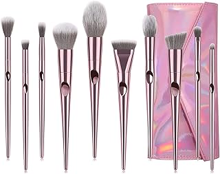Makeup Brushes Set, 10 Pcs Makeup Brushes Premium Synthetic Eyeshadow Contour Highlight Foundation Professional Makeup Brush Set with Cosmetic Bag for