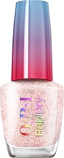 OPI RapiDry Cheers to No Smears | Semi-sheer Soft Peach Glitter Quick Dry Nail Polish | Vegan, Smudge Proof, Fast Drying