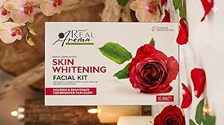 REAL Aroma Professional Skin Whitening Facial Kit | Complete 6-Step with 6 Kits each, Home Spa Regime for Fairer Complexion & Brightening Glow | Reduc