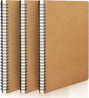 AccuPrints A5 Pack of 3 Craft Notebook, 80 leaf 160 Pages,Blank or Unruled | Travel Writing Notebook,Journal,Notepad,Sketchbook|For Students,Office Co