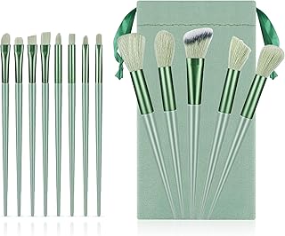 GLUN® 13 in 1 Green Colour Professional Makeup Brushes, Beauty Brushes with Carry Bag for Makeup Artists, Foundation, Powder, Concealer, Eyeshadow, Bl