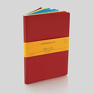 myPAPERCLIP Play Series Notebook | Center Thread Sewn | Back Squared & Rounded Corners | Notebook for Gifting | Office & Stationery Notebook | A5, Pla