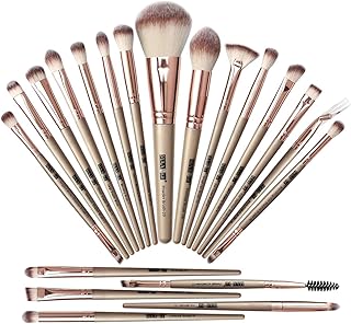 Maange 20 Pcs Professional Makeup Brushes Foundation Eyeshadow Blush Brush,Travel Kabuki Blending Concealers Face Powder Eye Make Up Brushes Set Kit (