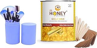 DR HONEY hair removal gold wax 600 gram and Makeup Brush (pack of 12) Eye-Shadow Makeup Brush Set blue box