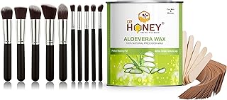DR HONEY hair removal aloevera wax 600 gram and Makeup Brush (pack of 10) Eye-Shadow Makeup Brush Set